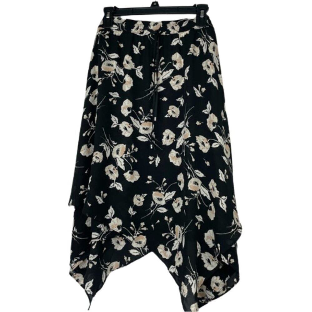 Lauren Ralph Lauren black floral midi skirt size 1X NWT